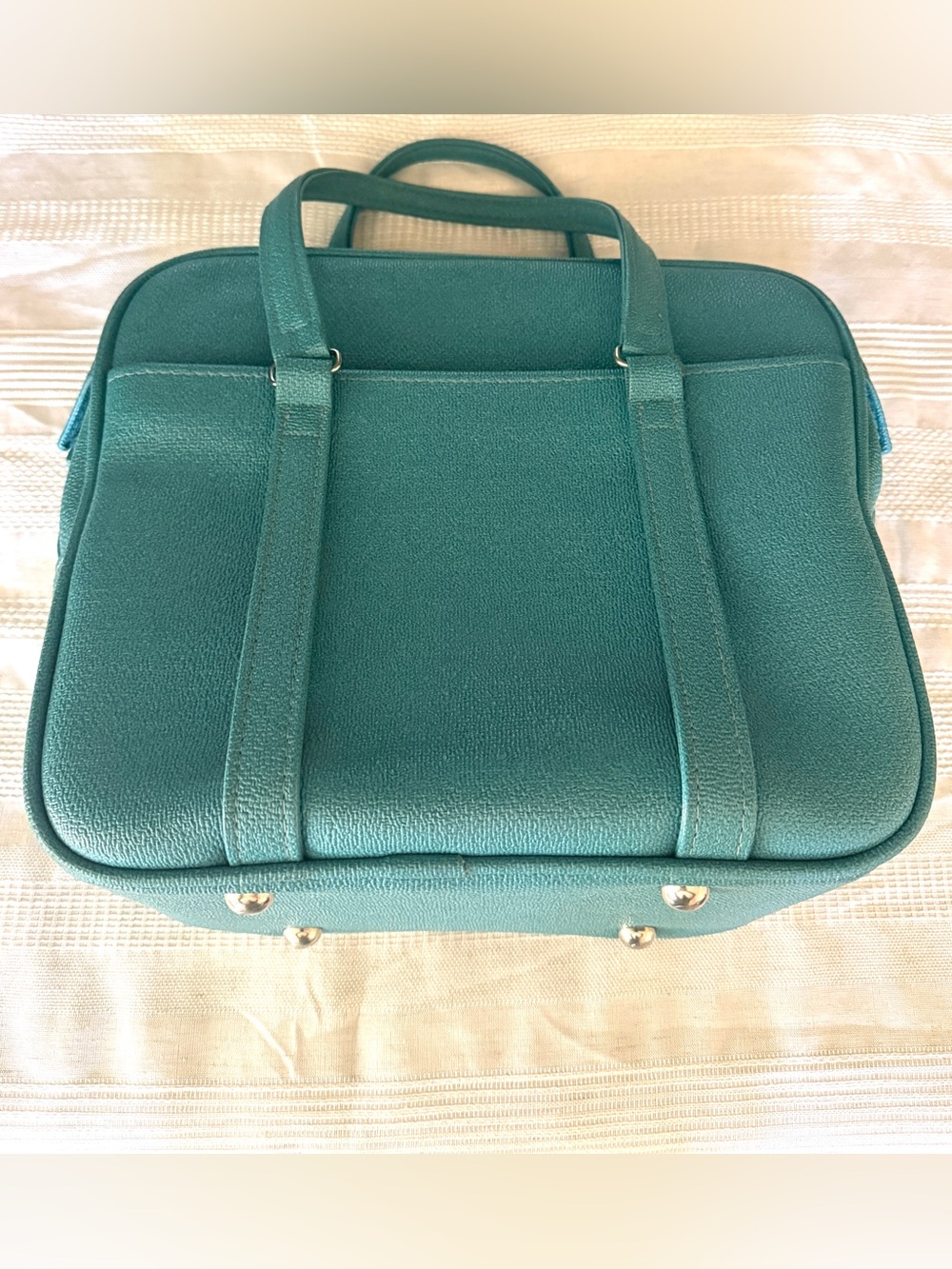 Vintage 1970s Samsonite Silhouette Teal Blue Travel Bag – Denver Label Retro Car